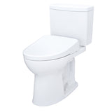 TOTO MW4544726CUFG#01 WASHLET+ Drake II 1G Two-Piece Toilet and WASHLET+ S7 Bidet Seat, Cotton White