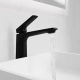 ANZZI L-AZ904MB Single Handle Single Hole Bathroom Vessel Sink Faucet With Pop-up Drain in Matte Black