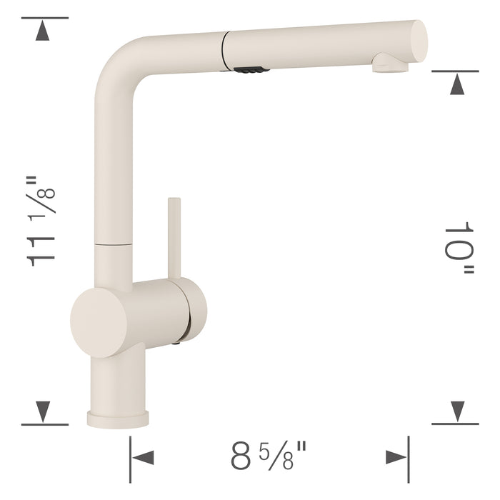 Blanco 526963 Linus Low Arc Pull-Out Dual-Spray Kitchen Faucet - Soft White