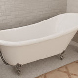 ANZZI FT-CF131FAFT-CH 67.32" Diamante Slipper-Style Acrylic Claw Foot Tub in White