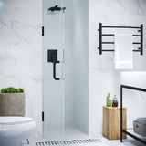 ANZZI SD-AZ8075-01MB Passion Series 24" by 72" Frameless Hinged Shower Door in Matte Black with Handle