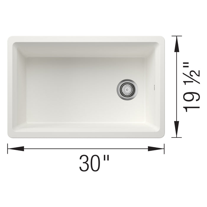 Blanco 443306 Inteos SILGRANIT 30" Single Bowl Undermount Workstation Kitchen Sink - White