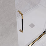 ANZZI SD-AZ13-02MBBG Madam Series 76" x 60" Frameless Sliding Shower Door in Matte Black and Gold