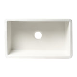 ALFI Brand ABF3018UD-W White 30" x 18" Fireclay Undermount/Drop-in Kitchen Sink with Grid