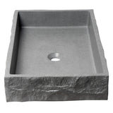 ALFI Brand ABCO24R 24" Solid Concrete Chiseled Style Rectangular Above Mount Vessel Sink