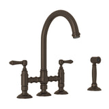 House of Rohl A1461LMWSTCB-2 San Julio Bridge Kitchen Faucet with Side Spray