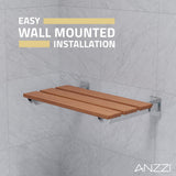 ANZZI AC-AZ8207 Rochen 18.7" Teak Wall Mounted Folding Shower Seat