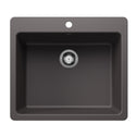 Blanco 443220 Liven SILGRANIT 25" Single Bowl Dual Mount Kitchen Sink - Cinder