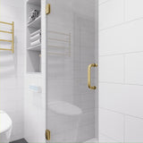 ANZZI SD-AZ8075-02BG Passion Series 30" by 72" Frameless Hinged Shower Door in Brushed Gold with Handle