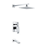 Spirito Series Single Handle Wall Mounted Showerhead and Bath Faucet Set in Polished Chrome