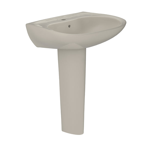 TOTO Prominence Oval Basin Pedestal Bathroom Sink with CeFiONtect for Single Hole Faucets, Bone - LPT242G#03