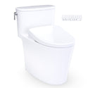 TOTO Aurora WASHLET+ S7A One-Piece Elongated 1.28 GPF Auto Flush Universal Height Toilet with CEFIONTECT, Cotton White - MW6864736CEFGA#01