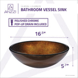 ANZZI LS-AZ8225 Gardena Series Deco-Glass Vessel Sink in Amber Gold