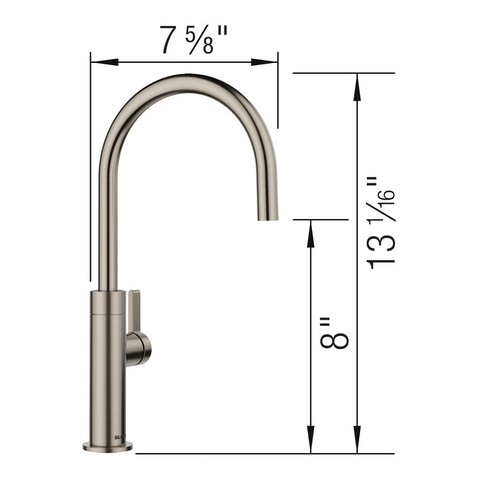 Blanco 443255 Culina II High Arc Beverage Faucet - RO Compatible - Satin Platinum