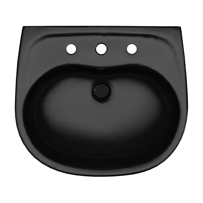 TOTO LHT241.8#51 Supreme Oval Wall-Mount Bathroom Sink and Shroud for 8 Inch Center Faucets, Ebony