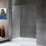 Consort Series 60 in. by 72 in. Frameless Hinged Alcove Shower Door in Polished Chrome with Handle