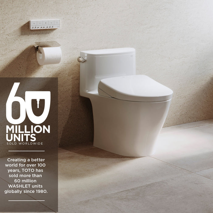TOTO SW4735#01 Washlet S7A Electronic Bidet Toilet Seat, Contemporary Lid, Round, Cotton White