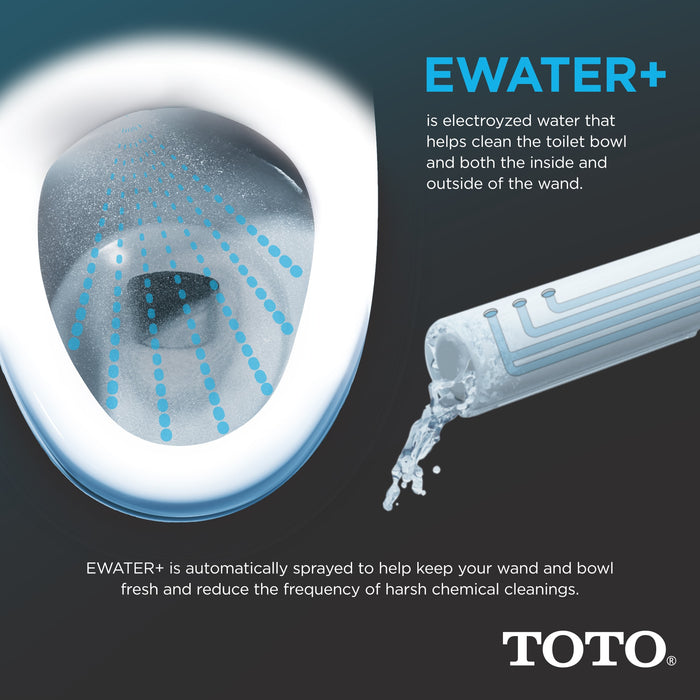 TOTO CWT4494549CMFGNA#MS WASHLET+ SP Wall-Hung Square Toilet with SW Bidet Seat and In-Wall Dual-Flush Tank