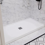 ANZZI SB-AZ101C ALEXANDER 60" x 30" Center Drain Shower Base in White