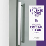 ANZZI SD-FRLS05902BN Stellar Series 60" x 76" Frameless Sliding Shower Door with Handle in Brushed Nickel