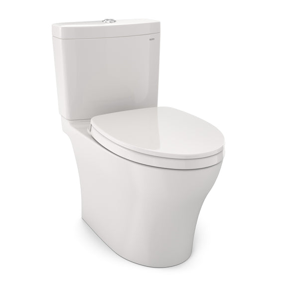 TOTO Aquia IV Two-Piece Elongated Dual Flush 1.28 and 0.9 GPF Universal Height Toilet with CEFIONTECT, WASHLET+ Ready, Colonial White - MS446124CEMFGN#11