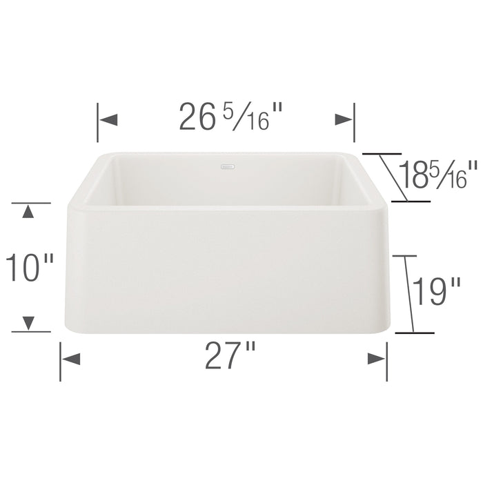 Blanco 402313 Ikon SILGRANIT 27" Single Bowl Apron-Front Farmhouse Sink - White