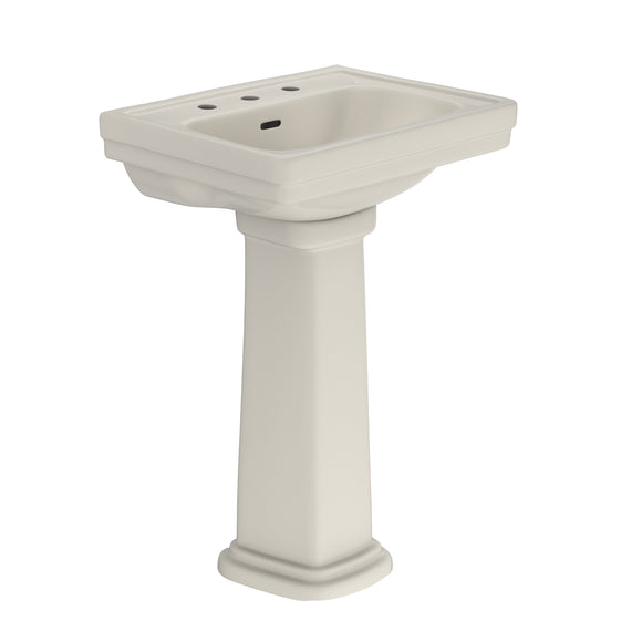 TOTO Promenade 24" x 19-1/4" Rectangular Pedestal Bathroom Sink for 8 inch Center Faucets, Sedona Beige - LPT532.8N#12
