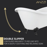 ANZZI FT-AZ132MB Falco 5.8 ft. Acrylic Freestanding Soaking Bathtub in Glossy White with Matte Black Feet