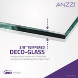 ANZZI SD-AZ09-01CH Fellow Series 24" by 72" Frameless Hinged Shower Door in Chrome with Handle