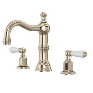 Rohl U.3720L-STN-2 Perrin and Rowe Edwardian Column Spout Widespread Bathroom Faucet