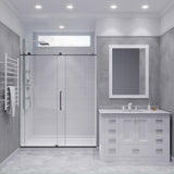 ANZZI SD-AZ8077-02GB Leon Series 60" by 76" Frameless Sliding Shower Door in Gunmetal with Handle