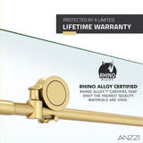 ANZZI SD-AZ8077-02BG Leon Series 60" by 76" Frameless Sliding Shower Door in Brushed Gold with Handle