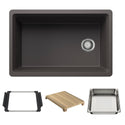 Blanco 443305 Inteos SILGRANIT 30" Single Bowl Reversible Undermount Workstation Kitchen Sink - Cinder