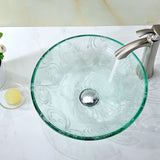 ANZZI LS-AZ065 Vieno Series Vessel Sink with Pop-Up Drain in Crystal Clear Floral