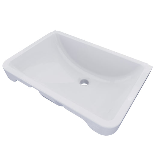 TOTO 20" rectangular undermount bathroom sink with CEFIONTECT in Cotton White color. Engineered with CEFIONTECT glaze and ADA-compliant height.