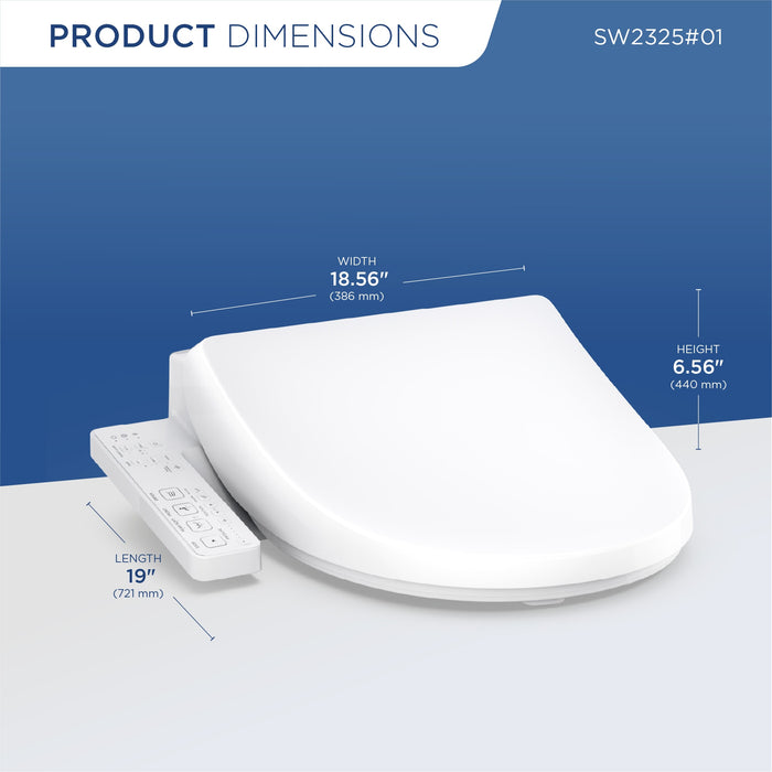 TOTO SW2325#01 WASHLET S1 Bidet Toilet Seat with Instant Water Heating, Round, Cotton White