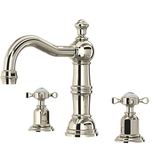 Rohl U.3721X-PN-2 Perrin and Rowe Edwardian Column Spout Widespread Bathroom Faucet