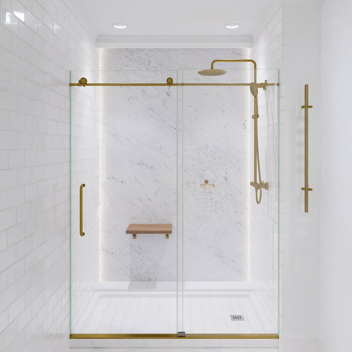 ANZZI SH-AZ101BG Heavy Rainfall Stainless Steel Shower Bar with Hand Sprayer in Brushed Gold