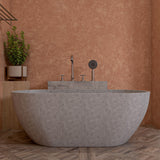 ALFI Brand ABCO59TUB 59" Solid Concrete Oval Freestanding Bathtub