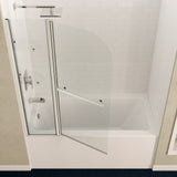 ANZZI SD-AZ054-01BN Galleon 48" x 58" Frameless Tub Door in Brushed Nickel