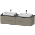 Duravit HP4974B9292 Happy D.2 Plus Four Drawer Wall-Mount Vanity Unit Stone Gray