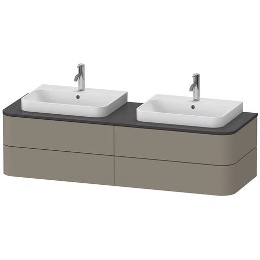 Duravit HP4974B9292 Happy D.2 Plus Four Drawer Wall-Mount Vanity Unit Stone Gray