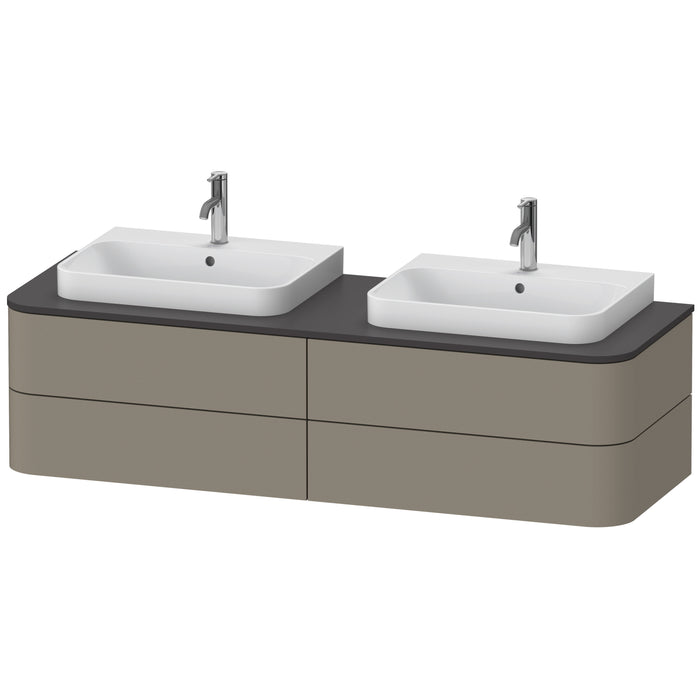 Duravit HP4974B9292 Happy D.2 Plus Four Drawer Wall-Mount Vanity Unit Stone Gray