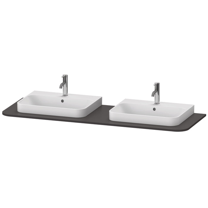Duravit HP032HB8080 Happy D.2 Plus Console with Two Sink Cut-Outs Graphite