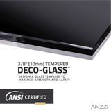 ANZZI SD-AZFL06001MBT Veil Series 74" by 34" Framed Tinted Glass Shower Screen in Matte Black