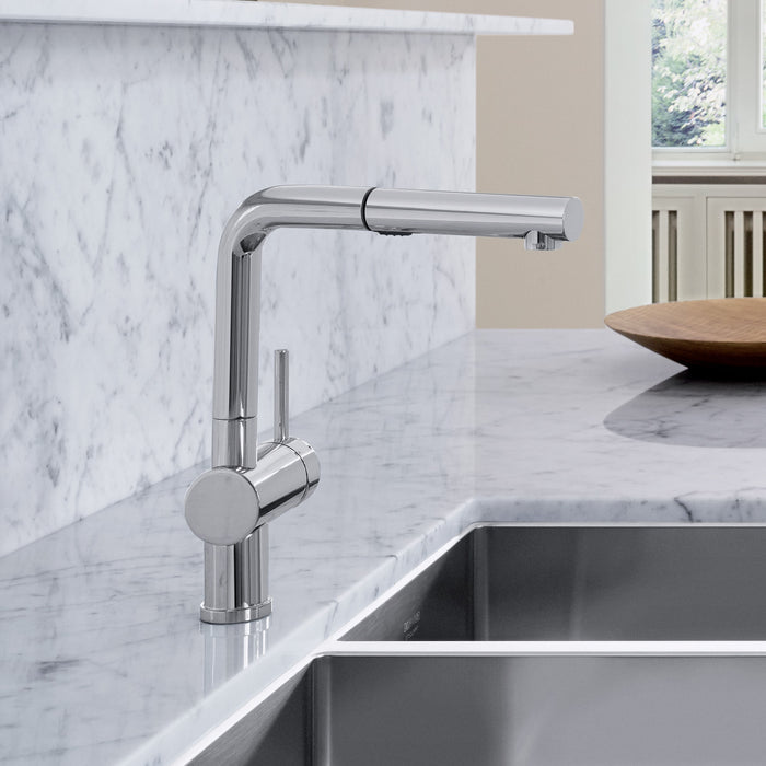 Blanco 526365 Linus Low Arc Pull-Out Dual-Spray Kitchen Faucet - Chrome