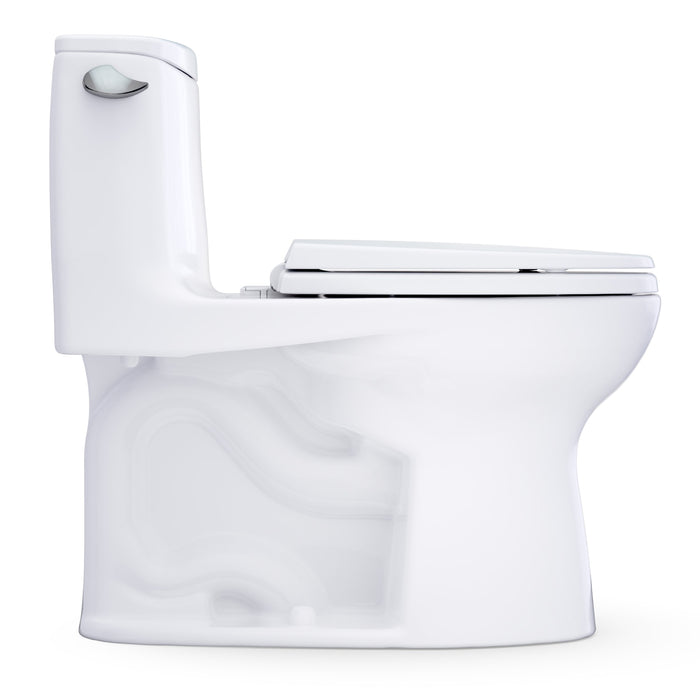 TOTO MS608114CEFG#01 UltraMax One-Piece Elongated 1.28 GPF Universal Height Toilet with Seat, Cotton White