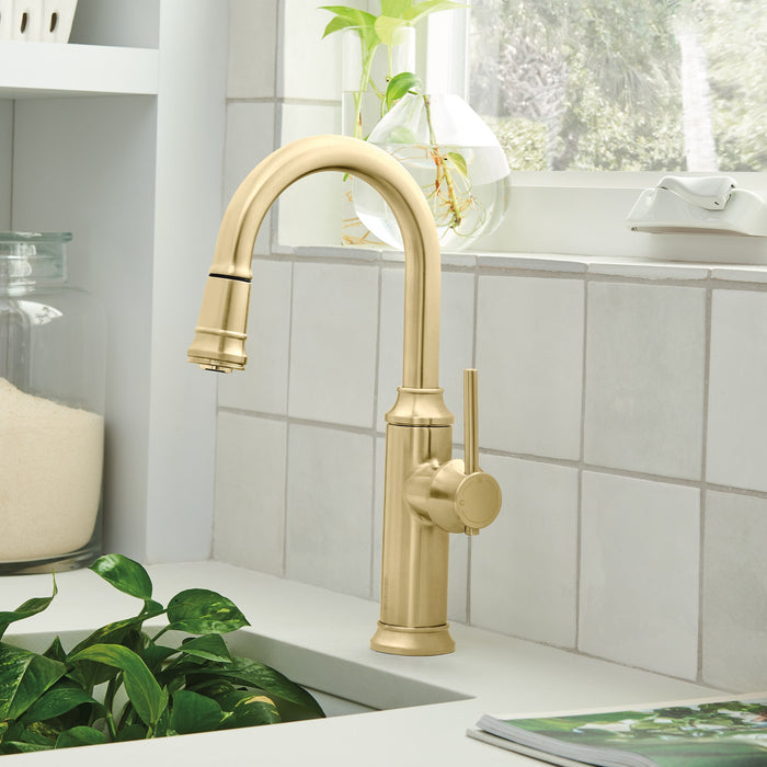 Blanco 442983 Empressa Pull-Down Bar Faucet - Satin Gold