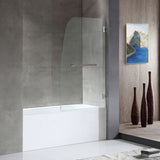 ANZZI SD1001CH-3060R 5 ft. Bathtub in White with 34" by 58" Frameless Hinged Tub Door in Chrome