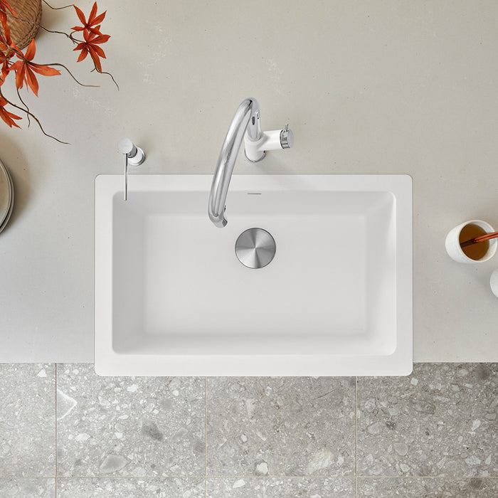 Blanco 526541 Vintera SILGRANIT 30" Single Bowl Apron-Front Farmhouse Sink - White
